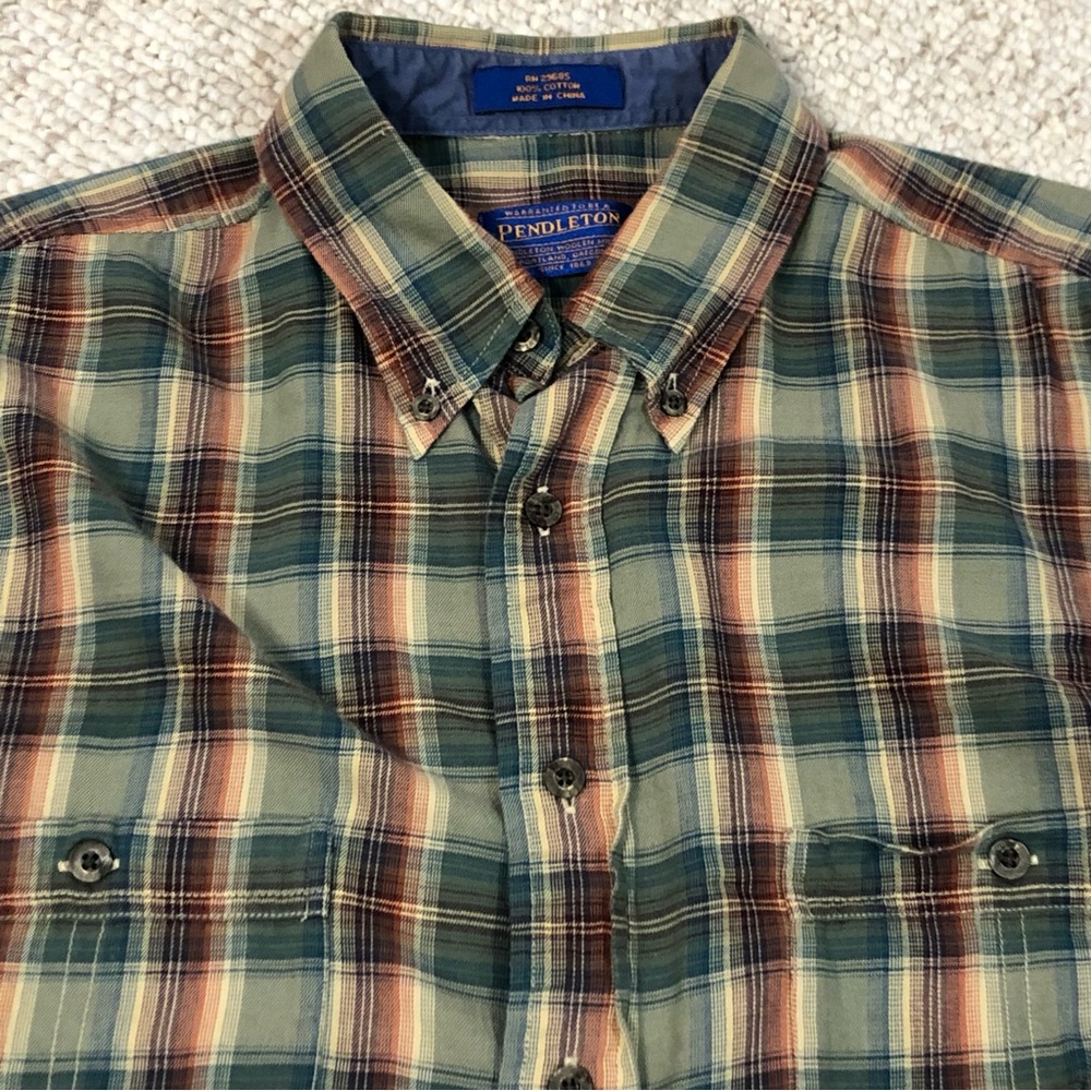 Pendleton SUPER SOFT 100% Cotton Plaid Shirt, EUC